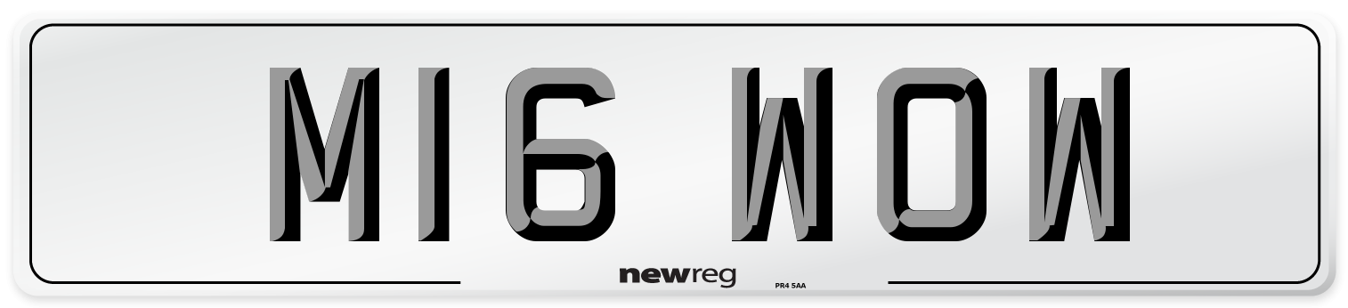 M16 WOW Number Plate from New Reg